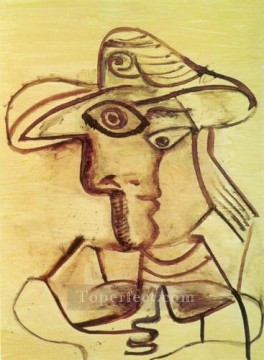 Pablo Picasso Painting - Busto con sombrero 1971 cubismo Pablo Picasso